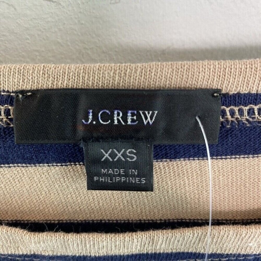 J.Crew $50 Structured Boatneck T-Shirt In Stripe Size XXS H6778 - Picture 5 of 6